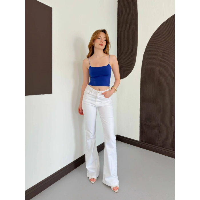 İp Askılı Sandy Crop Mavi