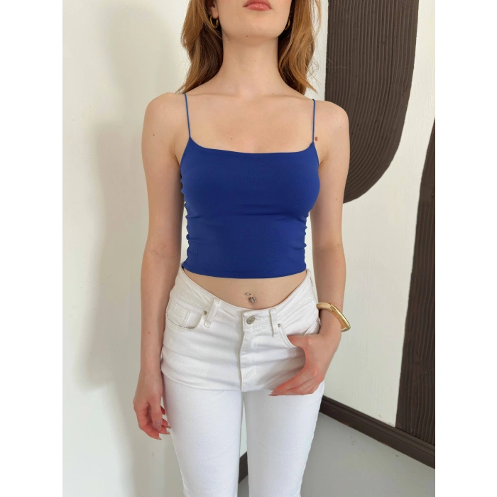 İp Askılı Sandy Crop Mavi