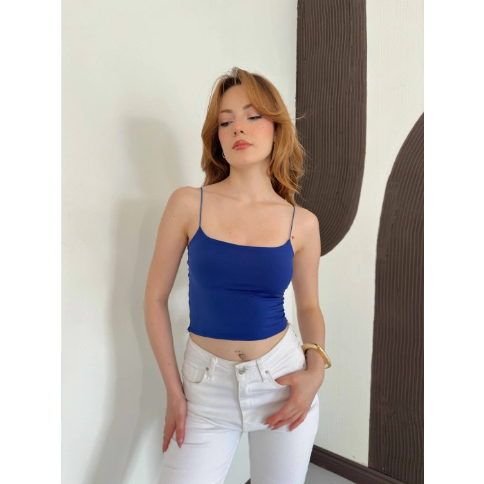 İp Askılı Sandy Crop Mavi