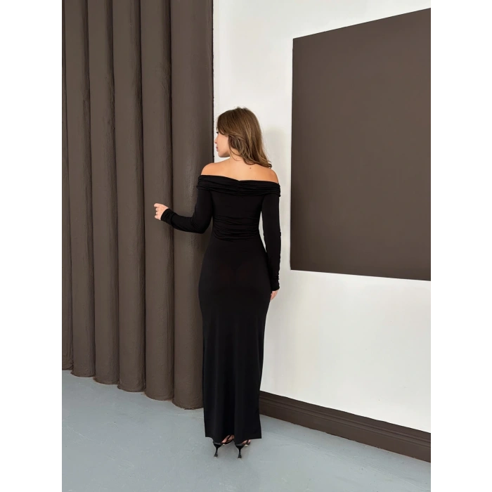 Aksesuar Detaylı Madonna Sandy Elbise Siyah