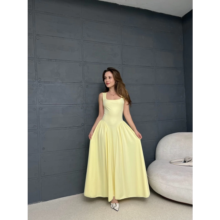 Allice Uzun Long Elbise Sarı