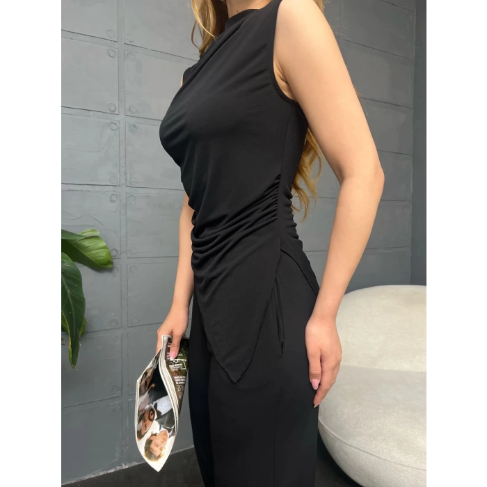 Asimetrik Detay Takım Siyah