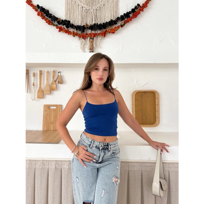 Askılı Sandy Crop Lacivert
