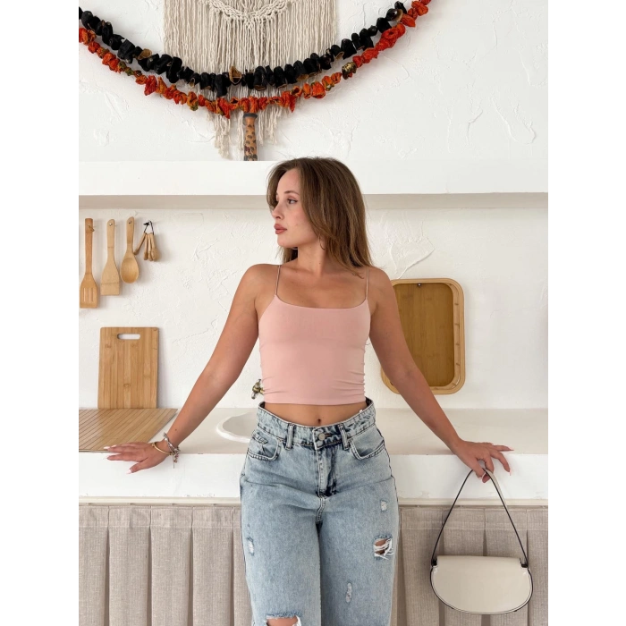 Askılı Sandy Crop Pembe