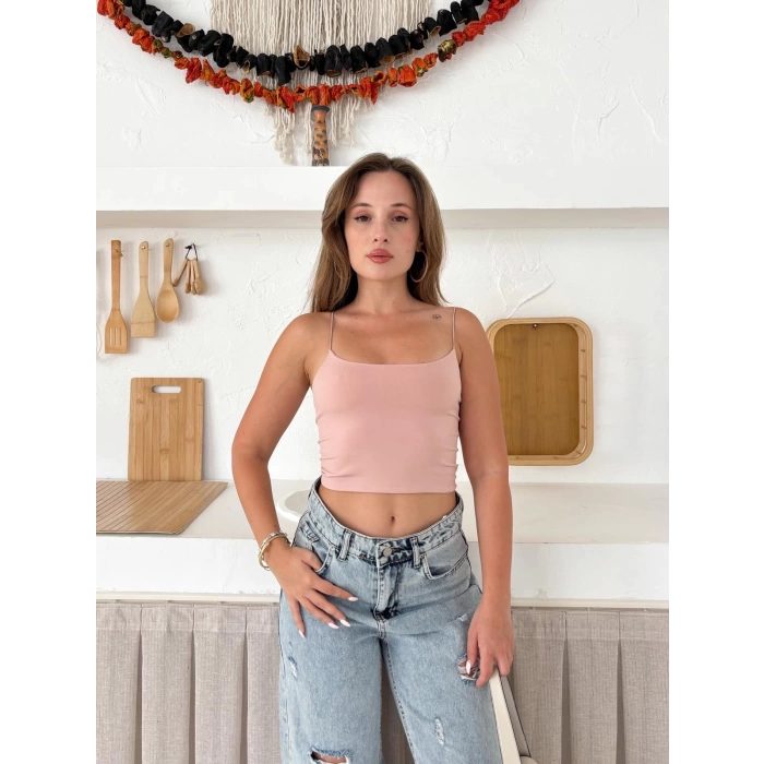 Askılı Sandy Crop Pembe