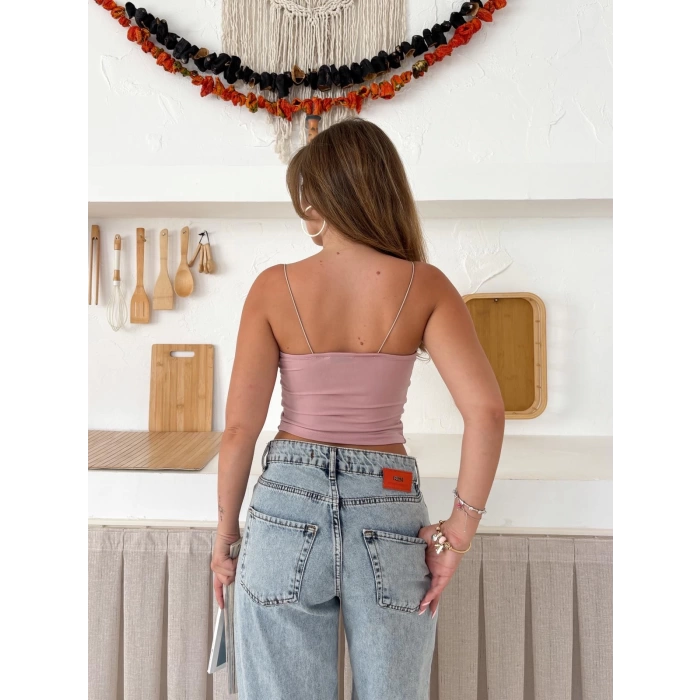 Askılı Sandy Crop Pembe