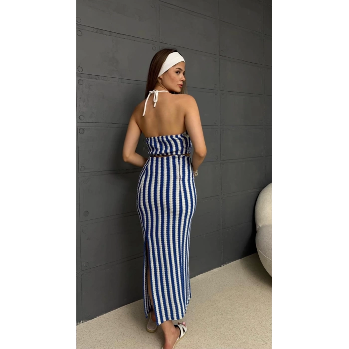 Askılı Triko Kumaş İçi Astarlı Takım Lacivert