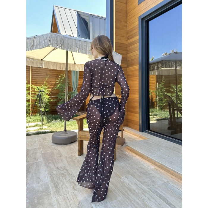 Bel Lastikli Rahat Kalıp Bağlama Detaylı Bikini Üstü Takım Siyah