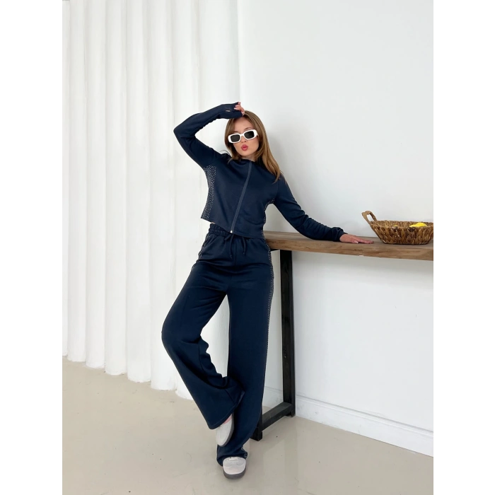 Fermuarlı Taş İşleme Detaylı Takım Antrasit