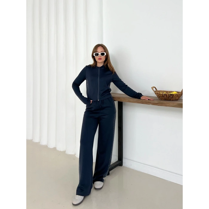 Fermuarlı Taş İşleme Detaylı Takım Antrasit