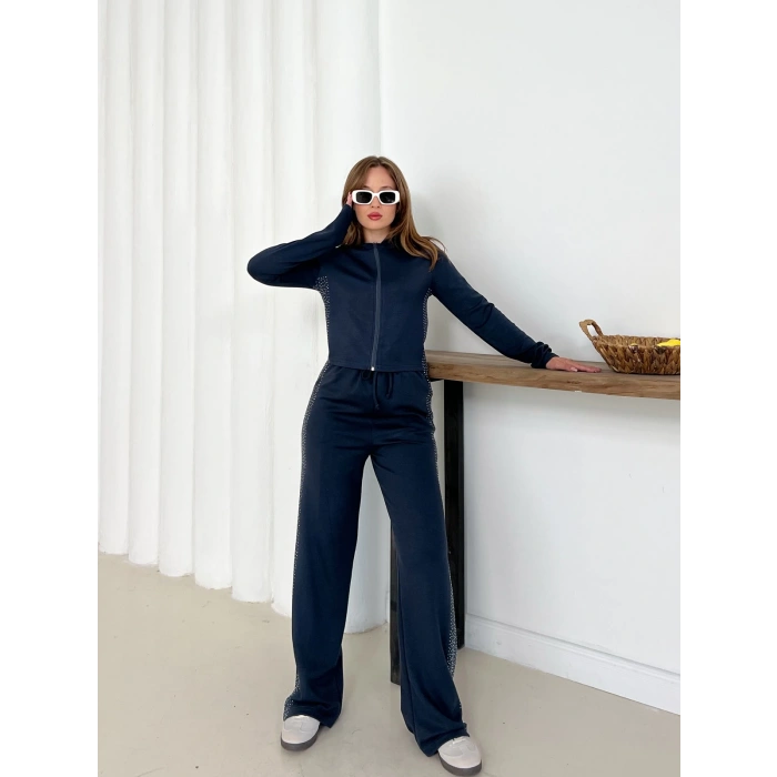 Fermuarlı Taş İşleme Detaylı Takım Antrasit