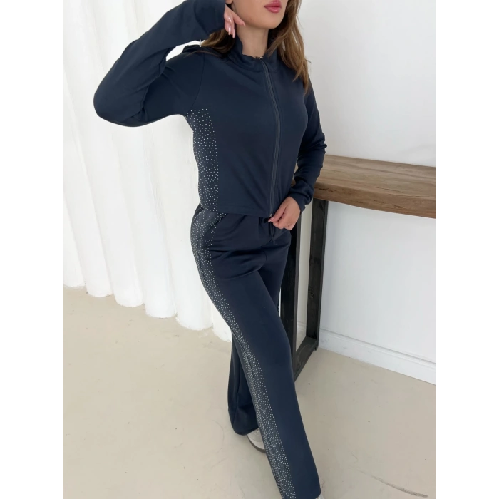 Fermuarlı Taş İşleme Detaylı Takım Antrasit