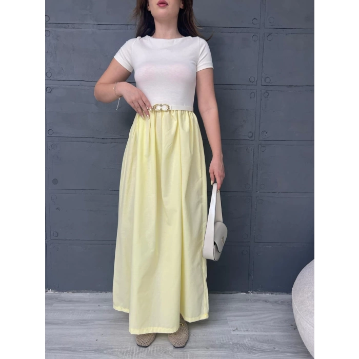 Garnili Prenses Elbise Sarı