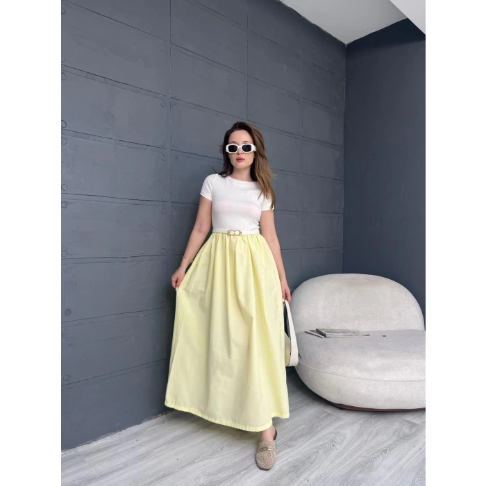 Garnili Prenses Elbise Sarı