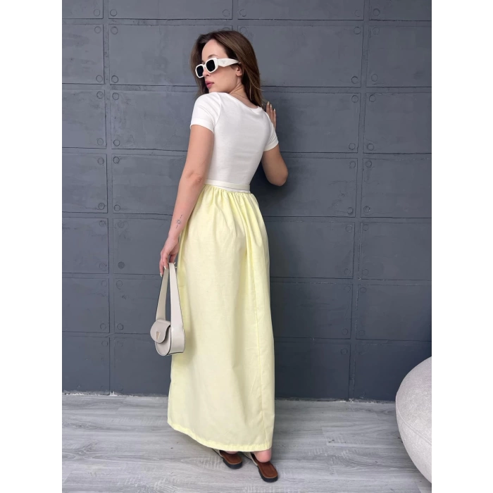 Garnili Prenses Elbise Sarı