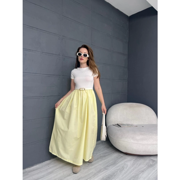 Garnili Prenses Elbise Sarı