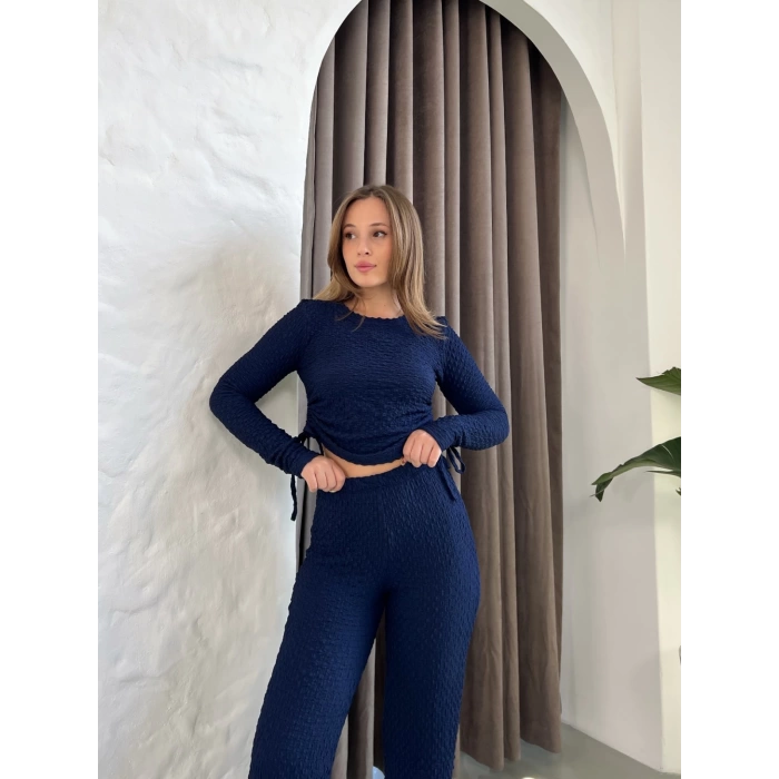 Gofre Kumaş Daily Glow Takım Lacivert
