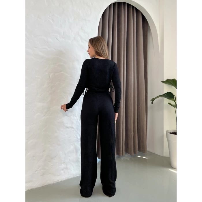 Gofre Kumaş Daily Glow Takım Siyah