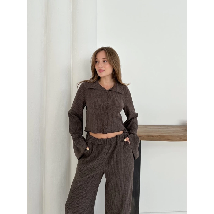 İkili Olive Dream Takım Kahverengi