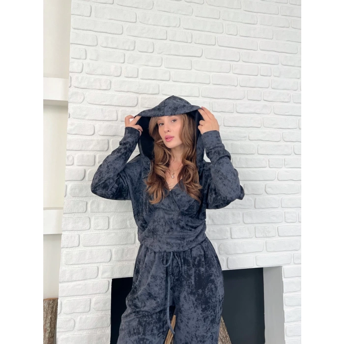 Kapüşonlu Spor-Şık Günlük Takım Lacivert