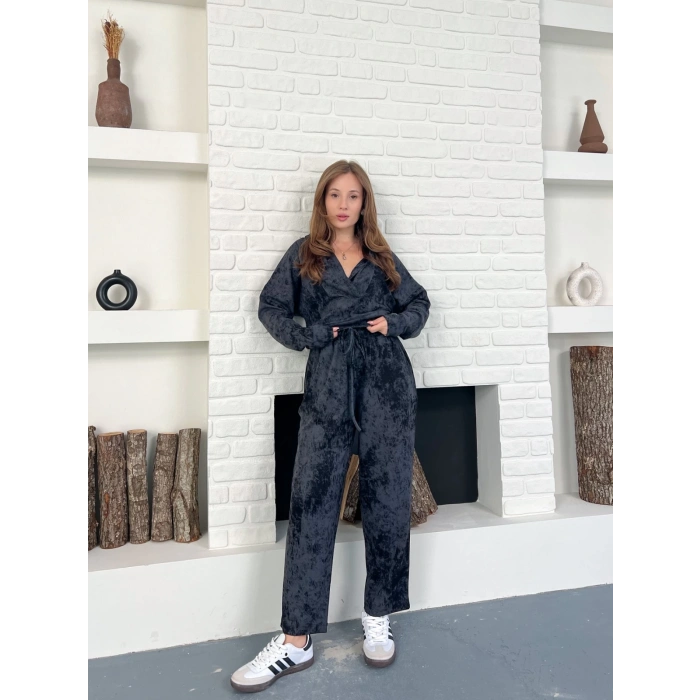 Kapüşonlu Spor-Şık Günlük Takım Lacivert