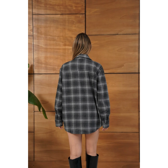 Kareli Desen Oduncu Gömlek Antrasit