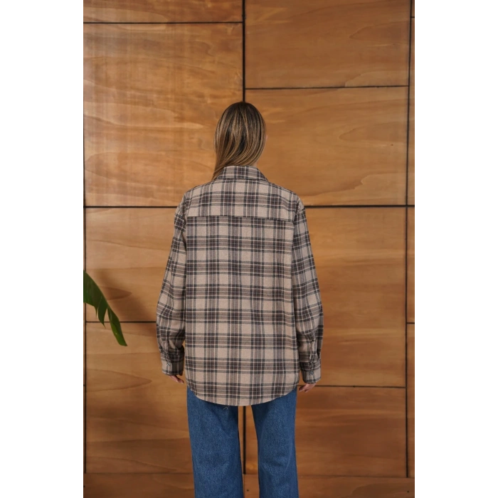 Kareli Desen Oduncu Gömlek Kahve