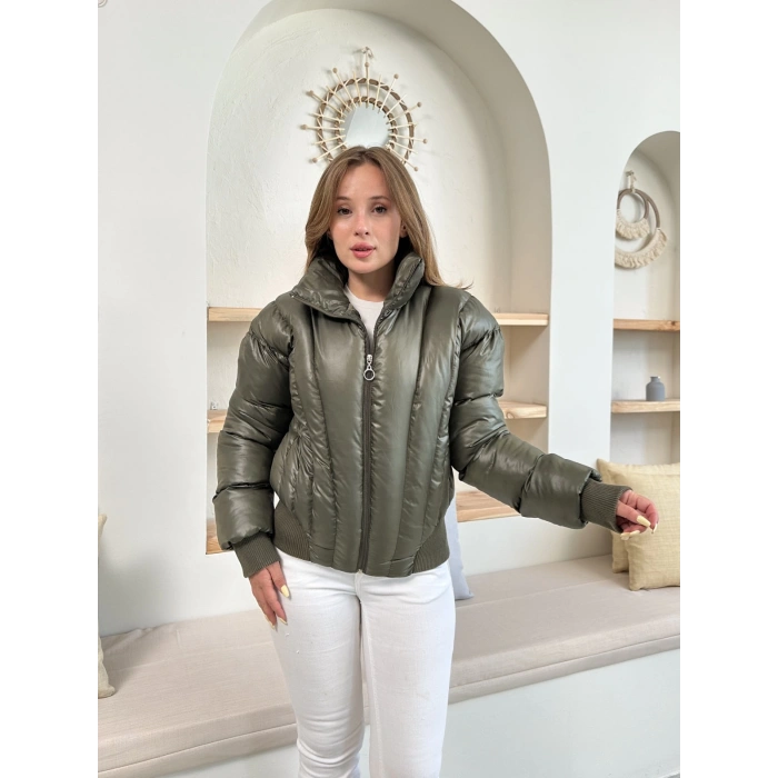 Kısa Şişme Cool Mont Haki