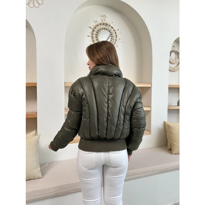 Kısa Şişme Cool Mont Haki
