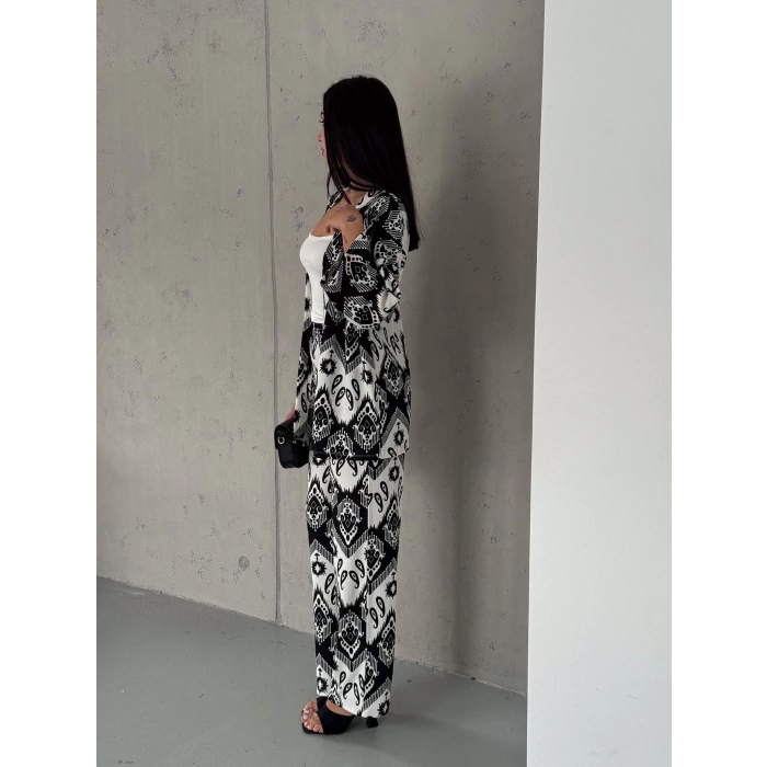 Klim Desen Kimono Takım Siyah
