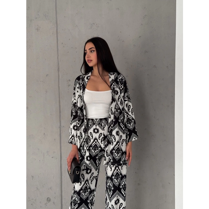 Klim Desen Kimono Takım Siyah