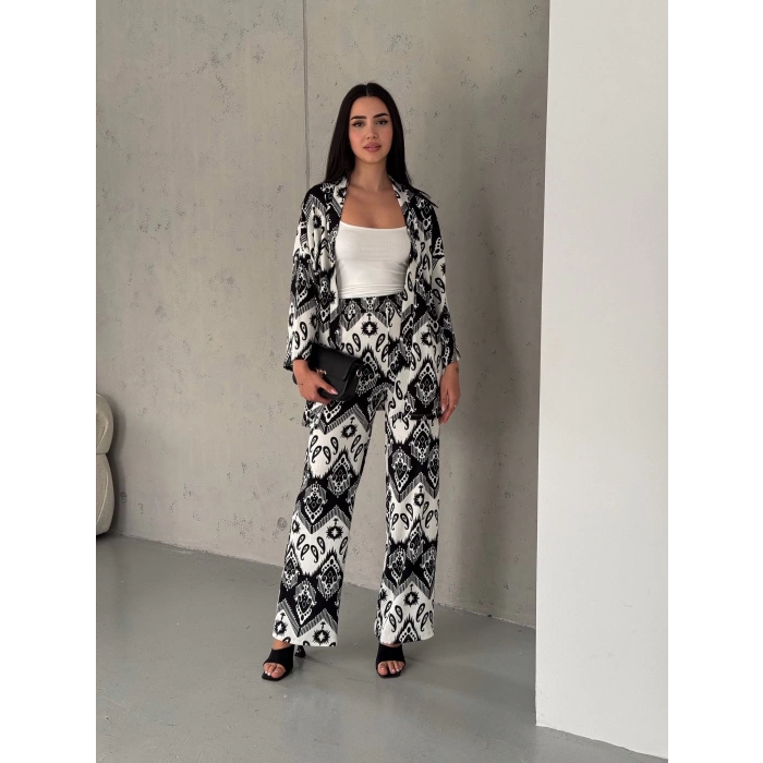Klim Desen Kimono Takım Siyah