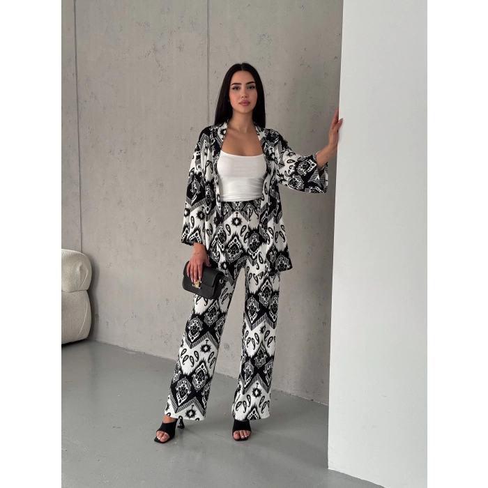 Klim Desen Kimono Takım Siyah