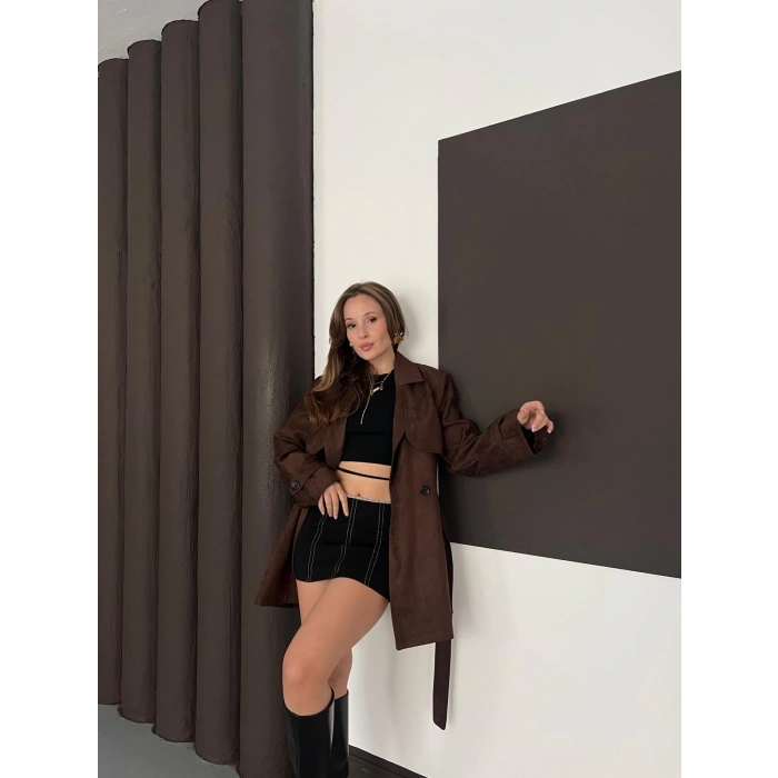 Kol Manteşli Nubuk Kaban Acı Kahve