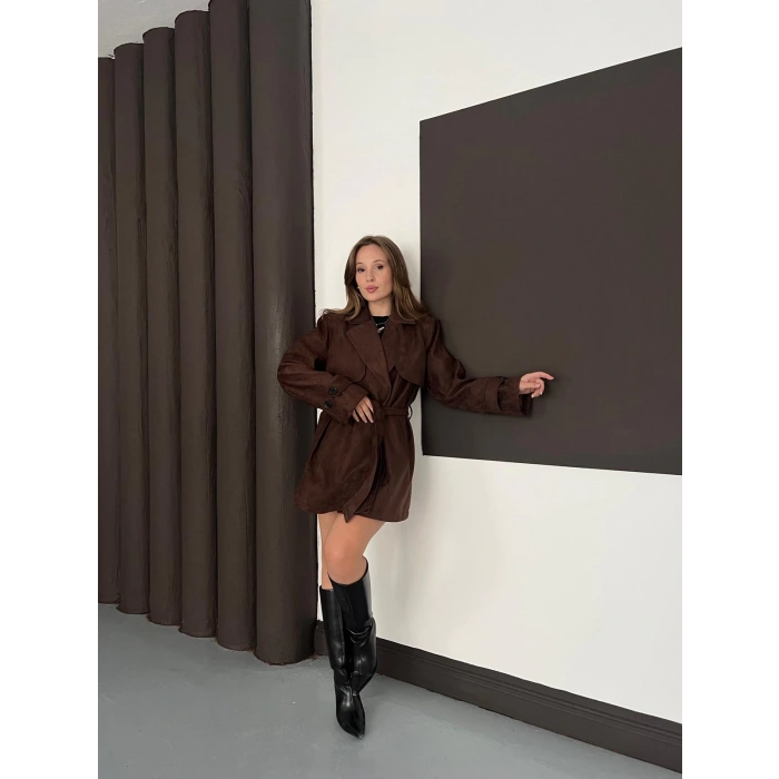 Kol Manteşli Nubuk Kaban Acı Kahve