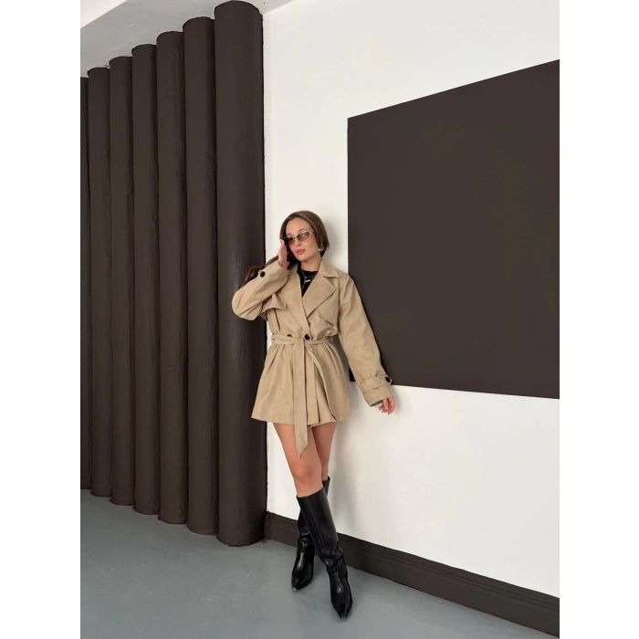 Kol Manteşli Nubuk Kaban Bej