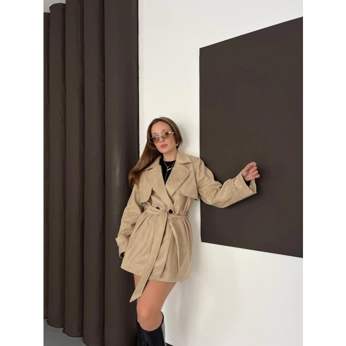 Kol Manteşli Nubuk Kaban Bej