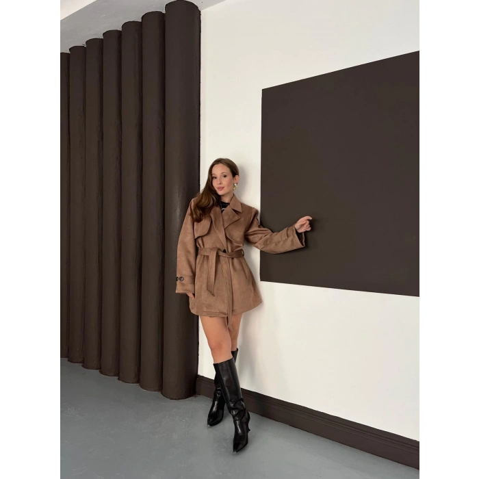 Kol Manteşli Nubuk Kaban Camel