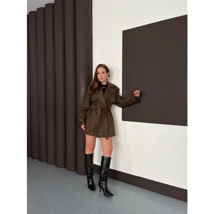 Kol Manteşli Nubuk Kaban Kahve