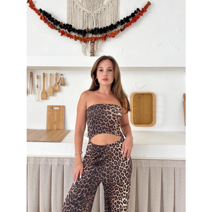 Leopar Desen Sandy Siyah