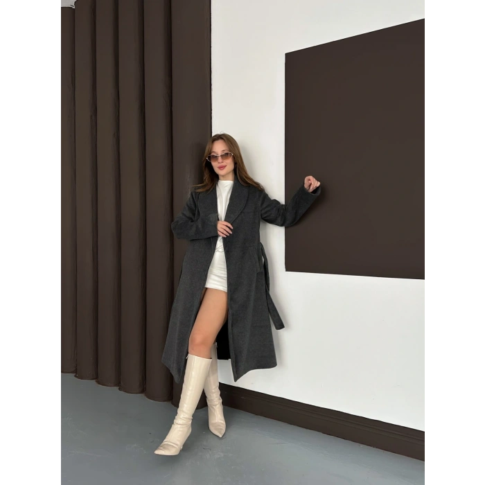 Moskov Kumaş Kuşaklı Kaban Antrasit