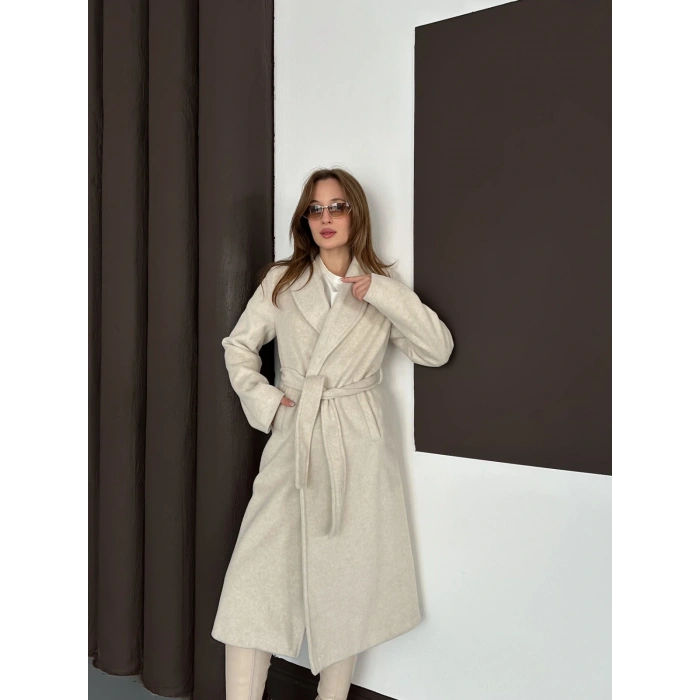 Moskov Kumaş Kuşaklı Kaban Bej