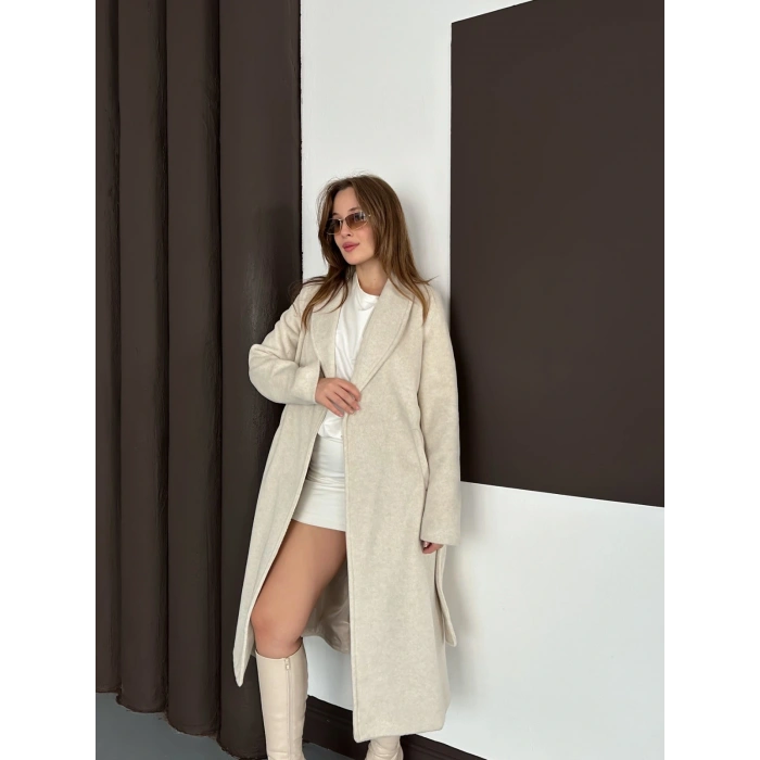 Moskov Kumaş Kuşaklı Kaban Bej