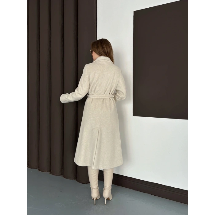 Moskov Kumaş Kuşaklı Kaban Bej