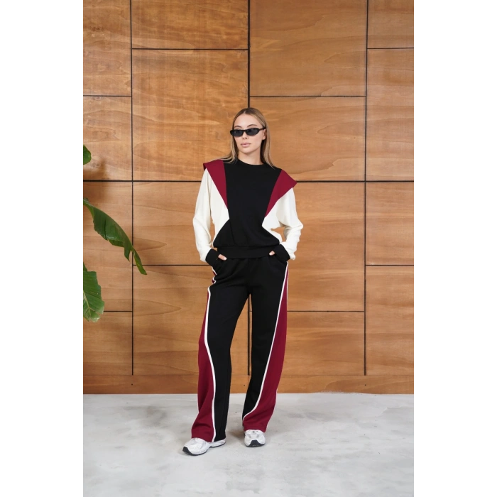 Parça Detaylı Eşofman Takım Siyah