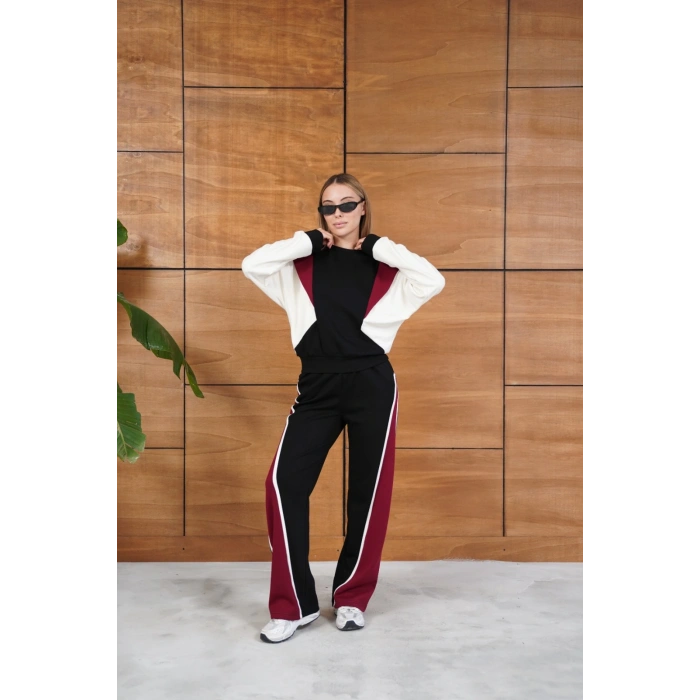 Parça Detaylı Eşofman Takım Siyah