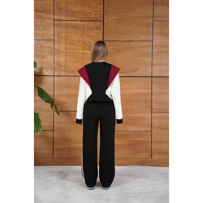 Parça Detaylı Eşofman Takım Siyah