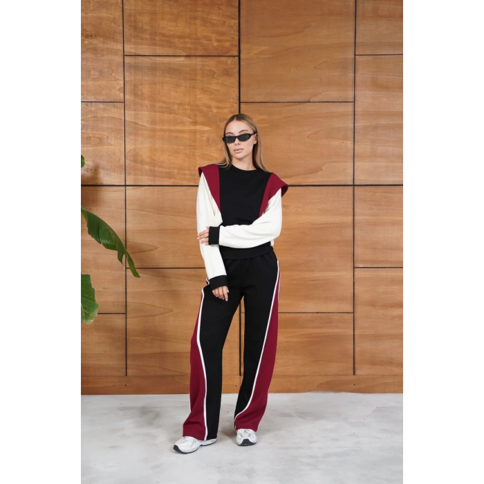 Parça Detaylı Eşofman Takım Siyah