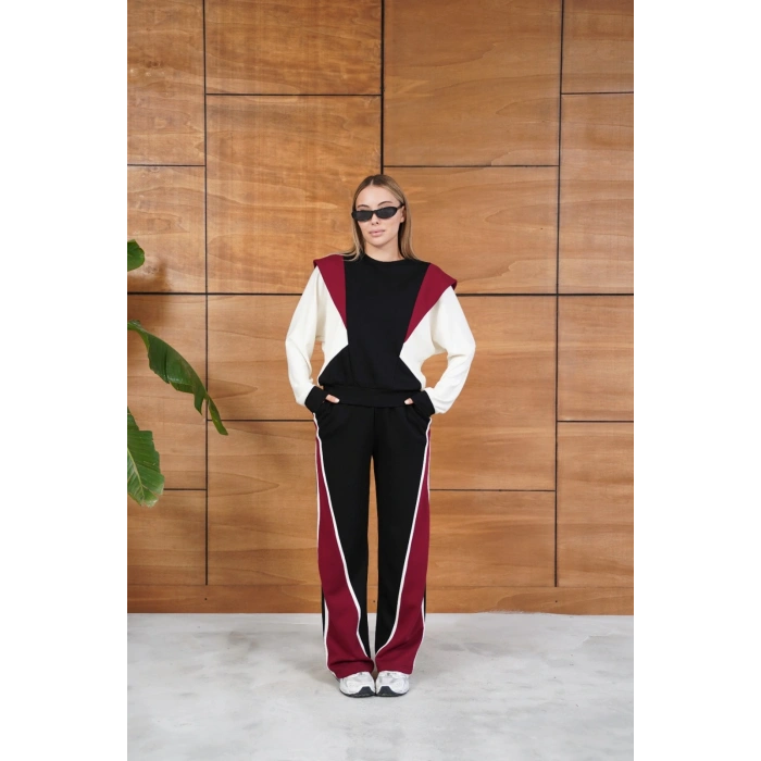 Parça Detaylı Eşofman Takım Siyah