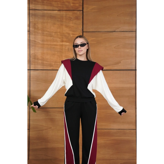 Parça Detaylı Eşofman Takım Siyah